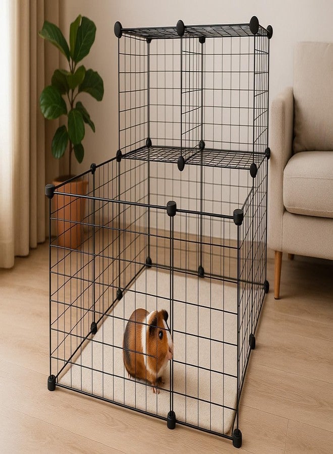 Whitecloud Transforming Homes Modular Pet Playpen for Small Animals Portable Metal Wire Cage Fence for Puppies Rabbits Guinea Enclosure Easy DIY Setup WGO-P05 Black - Image 4